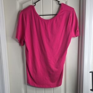 Vibrant Pink Short Sleeve Women's Top